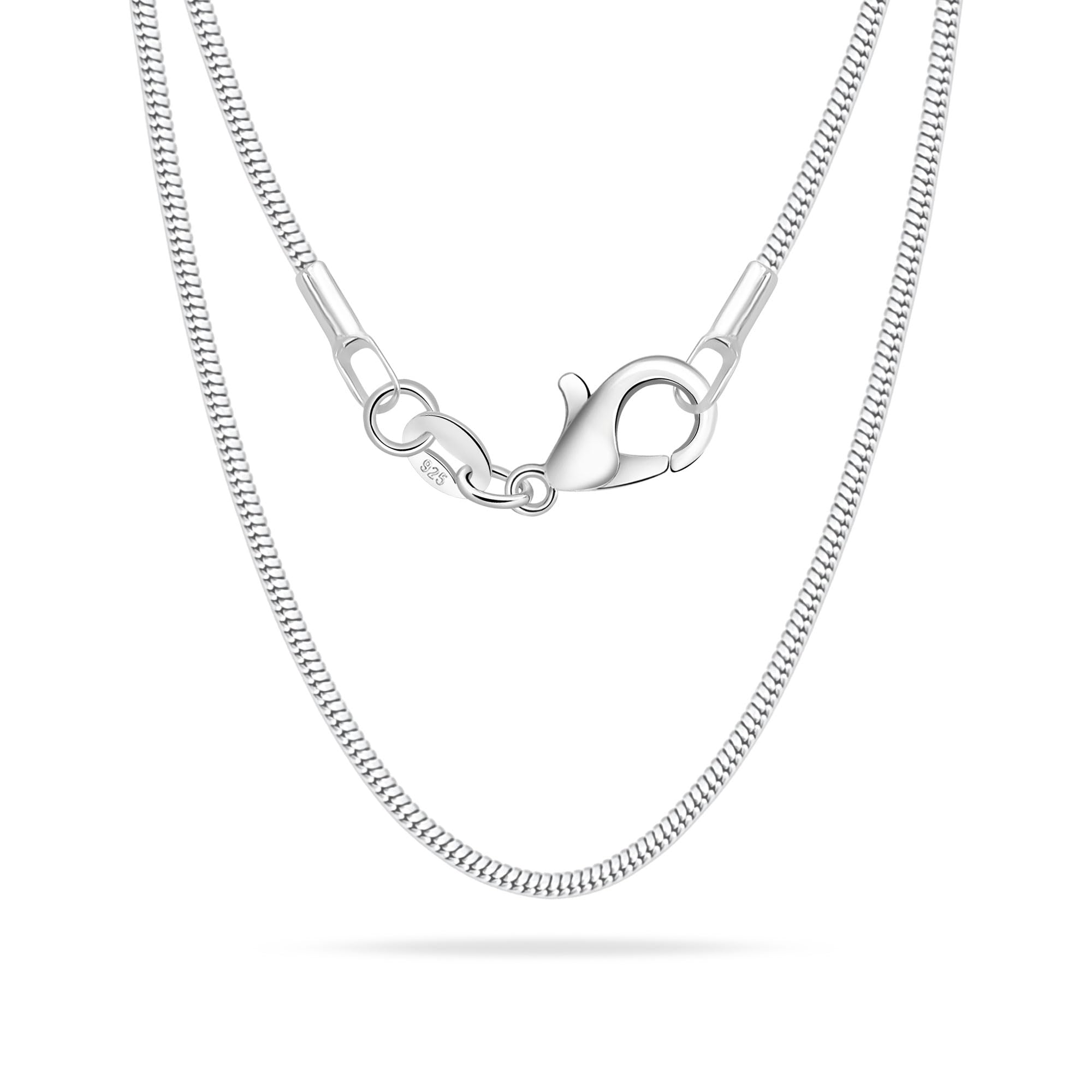 Casxyue S925 Silber Kette Halskette Für Damen Mädchen Ohne Anhänger Kettenbox/O-Kette/Kubanische Kette/Schlangenkette/Flache Kette 40 45 50 55 60 65 70 75 cm