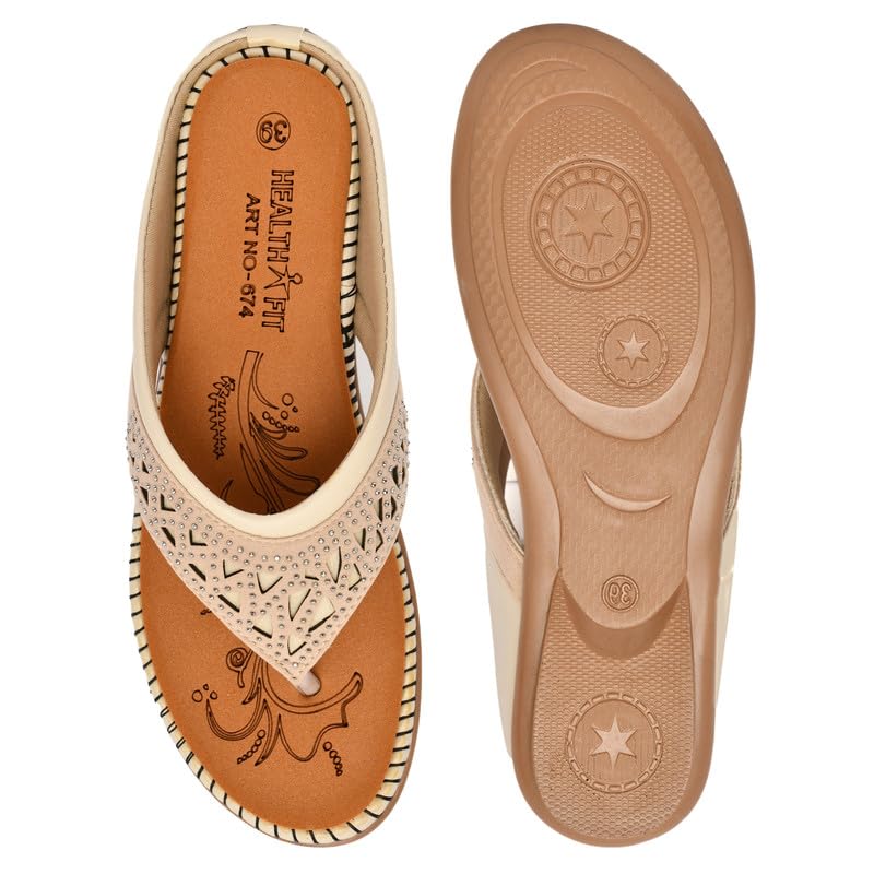 Image of HEALTH FIT Extra Super Soft Ortho Care Diabetic & Orthopedic Slippers /Doctor Chappal & Footwear with Memory Foam