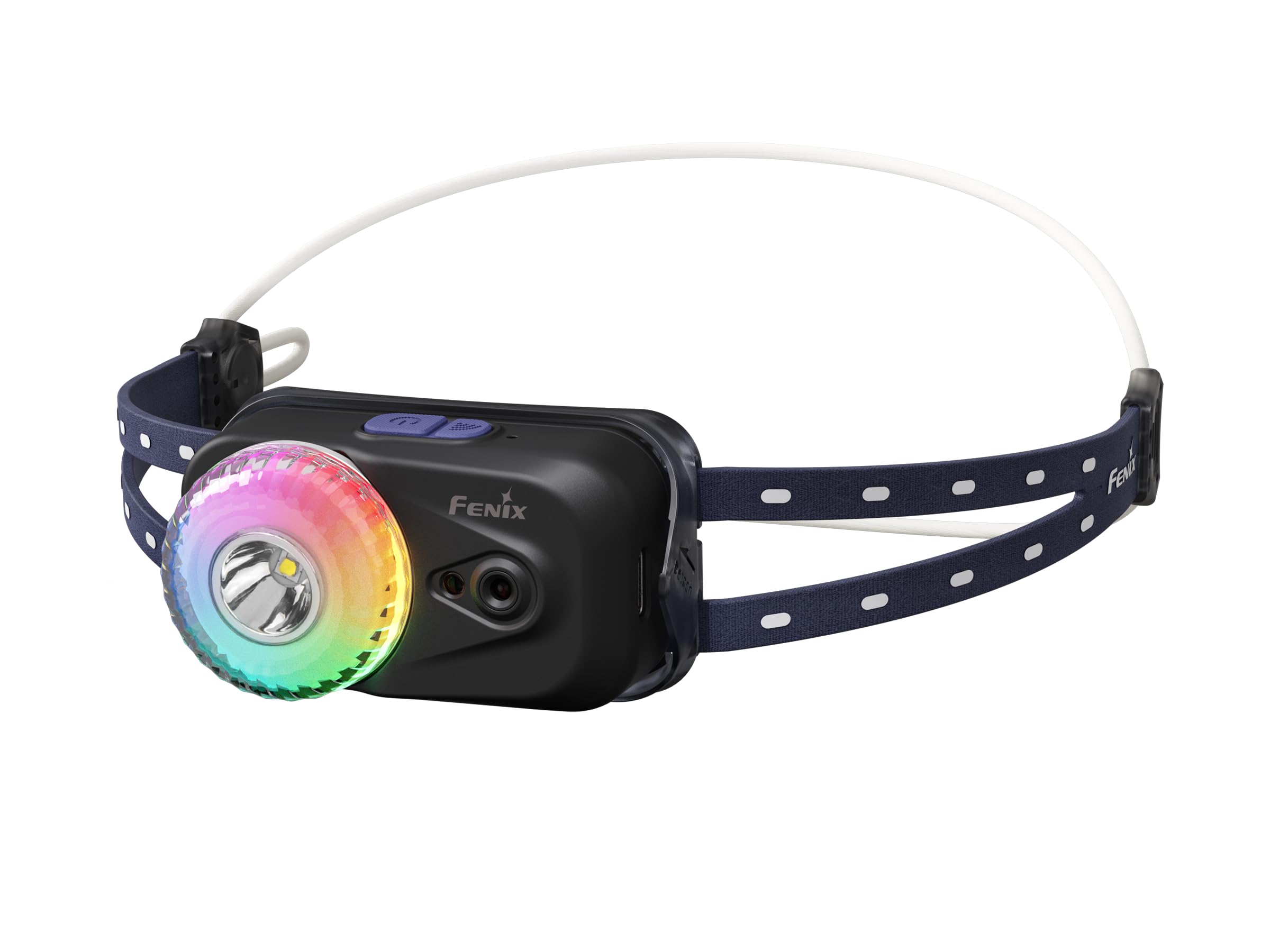 Fenix HL17R Stirnlampe LED Wiederaufladbar,500 Lumen,USB-C Aufladbar,100M,IP66 Wasserdicht Gestenerkennung Kopflampe,Rotlicht+Mehrfarbigem Licht,96.8 Stunden max,Leicht Outdoor Laufen Joggen(Black)