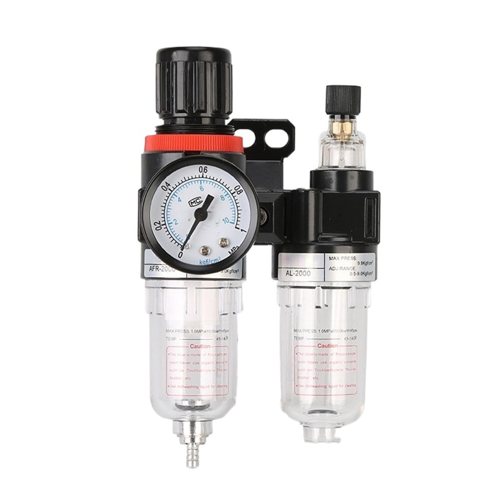 Régulateur de pression AC2000 haute précision avec filtre séparateur d'eau en aluminium
