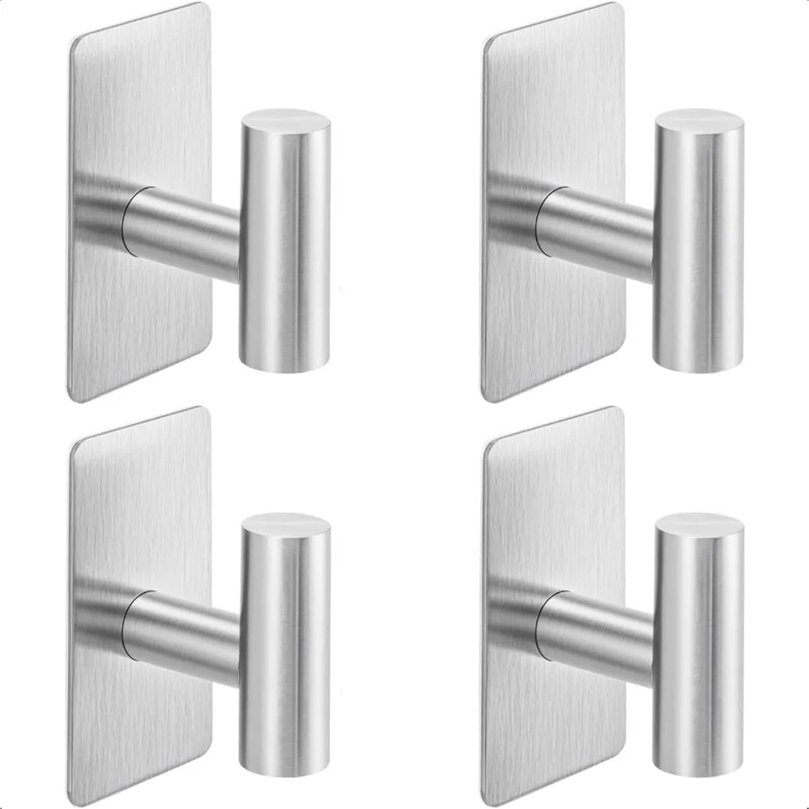 Janxelnova One Color Adhesive Towel Hooks Heavy Duty Wall Hooks Towel Hooks For Bathrooms Adhesive Sus304 Stainless Steel Water Resistant Sticky Kitchen