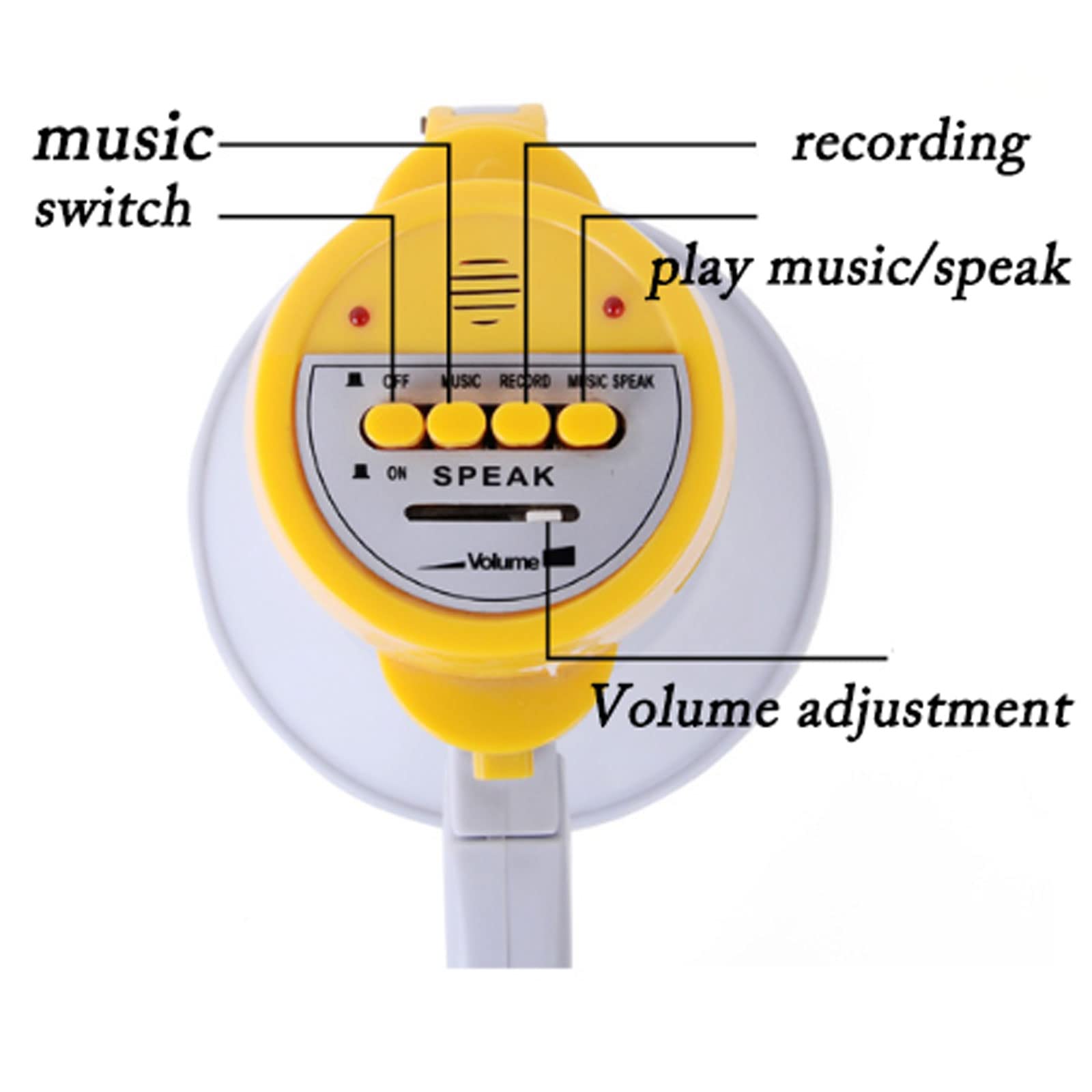 CASOTA Megáfono Altavoz PA Bullhorn Megáfono de Mano Megáfono con Control de Volumen y grabadora de Voz for Ejercicios de Seguridad Micrófono (A)