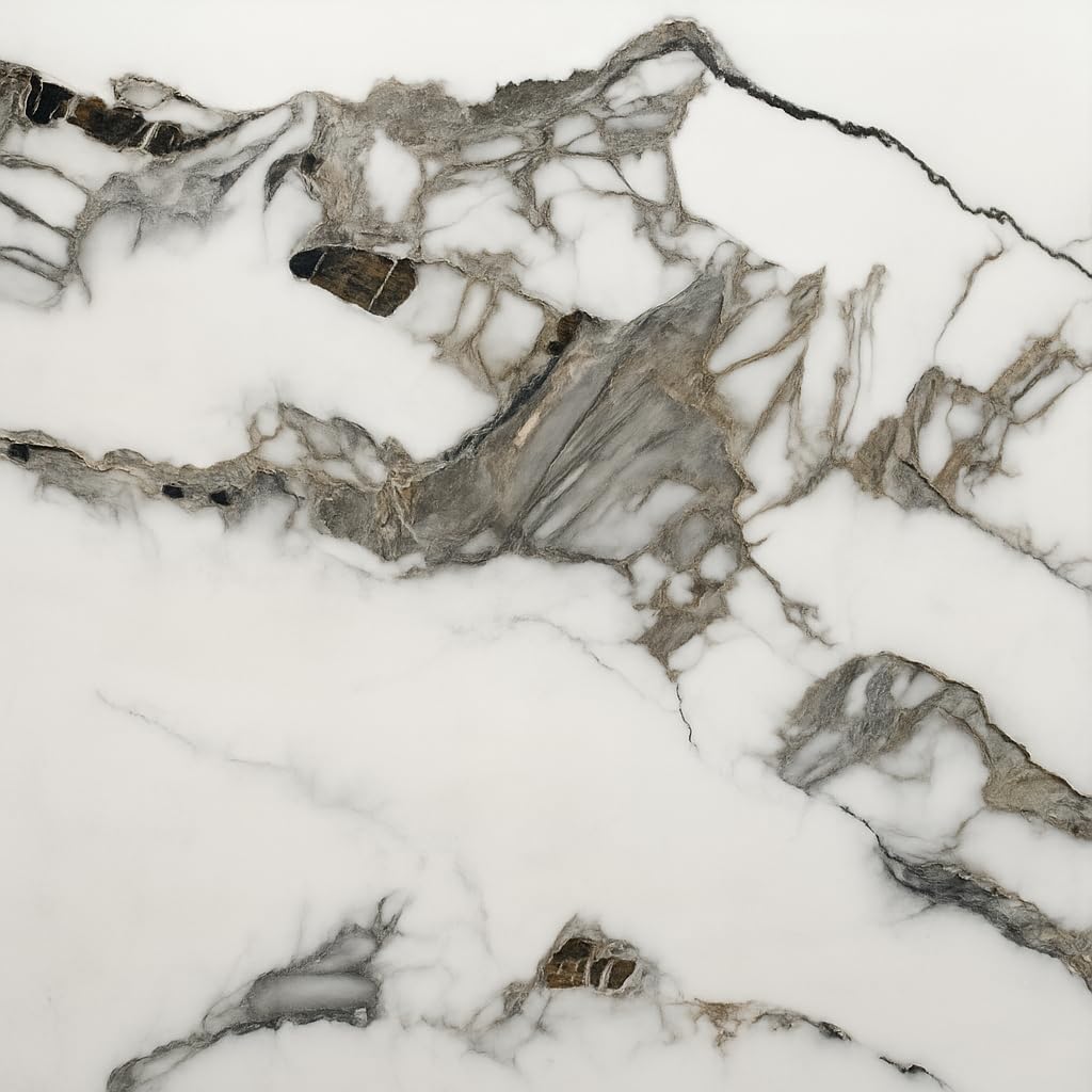 Pannello Effetto Marmo Adesivo PVC 120X300cm bianco con venature Beige Opaco
