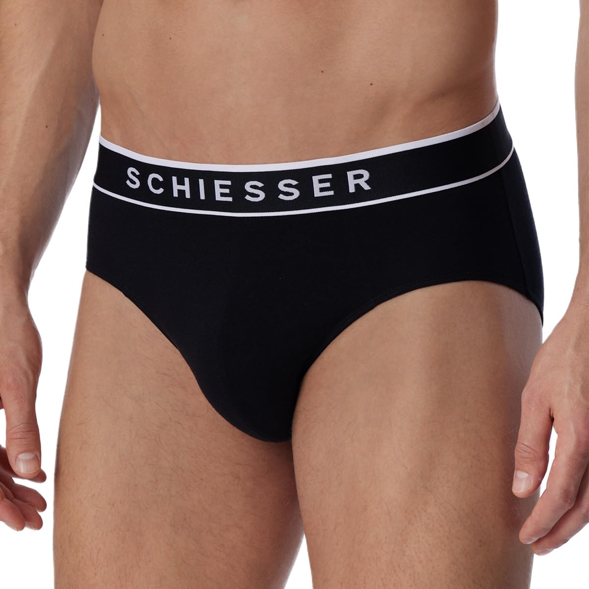 Schiesser Męskie majtki 5-pak bielizny z bawełny organicznej 95/5, czarne_183212, 6, Czarny_183212, 6