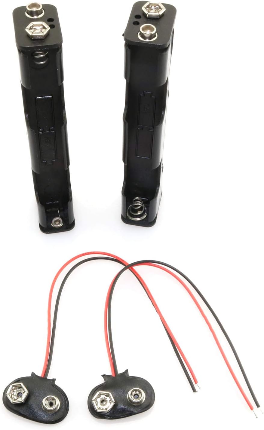 DGZZI 2-Pack 4 x AA Battery Holder with Snap Connector