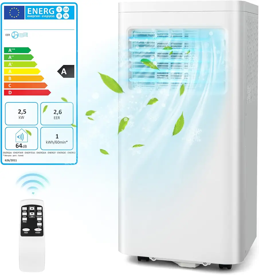 RELAX4LIFE Climatiseur Silencieux Portable 9000btu 4 en 1, Refroidissement, Ventilateur, D