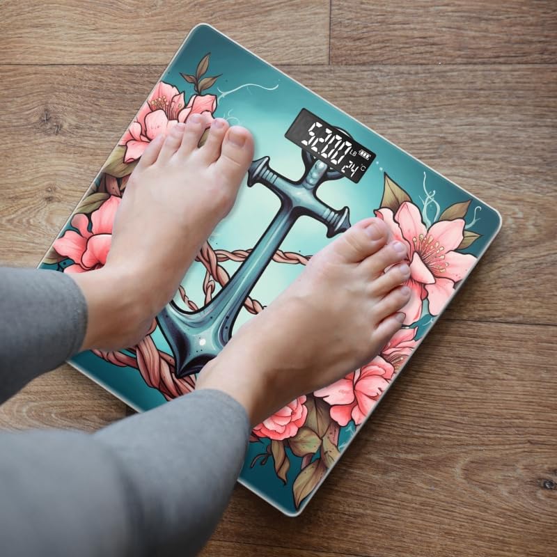 Miniatura 5 de Báscula digital para peso corporal Báscula de peso de baño de alta precisión de 400 libras con pantalla retroiluminada, báscula personalizada para