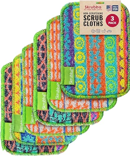 Image of Wet-it! Skrubba 6-Pack Reusable Dish Scrubbers - Non-Scratch Scouring Pads for Kitchen & Household - Eco-Friendly, Dishwasher Safe Scrub Sponges for Dishes, Pots & Pans (Vogue)