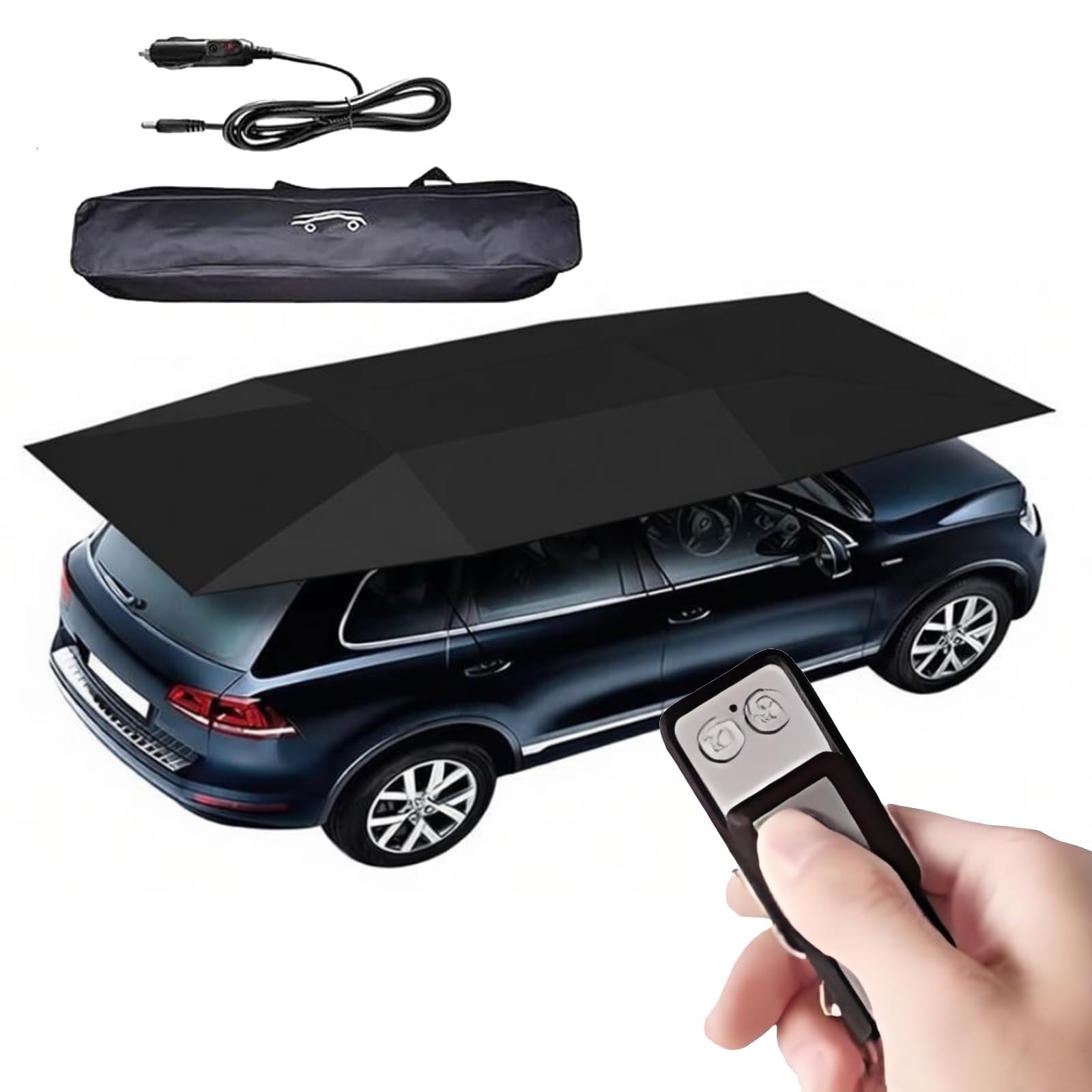 Parasol automático para Techo de Coche, Tienda de campaña Universal para Coche con Mando a Distancia, marquesina portátil de protección, toldo Plegable móvil para Coches, sedán y SUV.