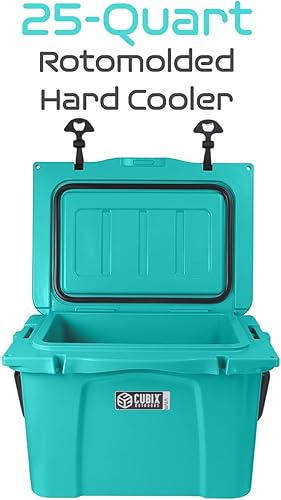 Miniatura 2 de Cubix Outdoors Viva 25QT Portable Rotomolded Hard Cooler, 5-Day Ice Cold Retention, Travel, Beach, Camping, Fishing