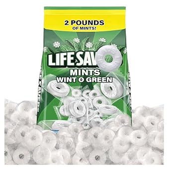 Wint O Green Hard Candy, 2lb Pack of Mints Bulk, Perfect for Sharing, Gifting, Weddings and Special Events, Classic Wintergreen Individually Wrapped with a Cool, Refreshing Taste