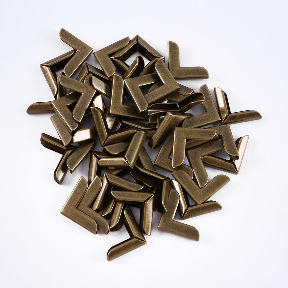 50 Protezioni Angolari Per Libri E Album - Ferro Color Oro, 20x20 Mm - Foto 12