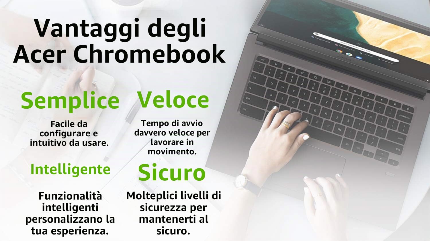 Acer Chromebook 514 CB514-1H-C1T8 Argento 35,6 cm (14") 1366 x 768 Pixel 1,10 GHz Intel® Celeron® N3350