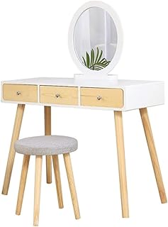 YADSHENG Dressing Table Bedroom Dressers with Mirror 3 Drawers 1 Stool Simple No - Compare price