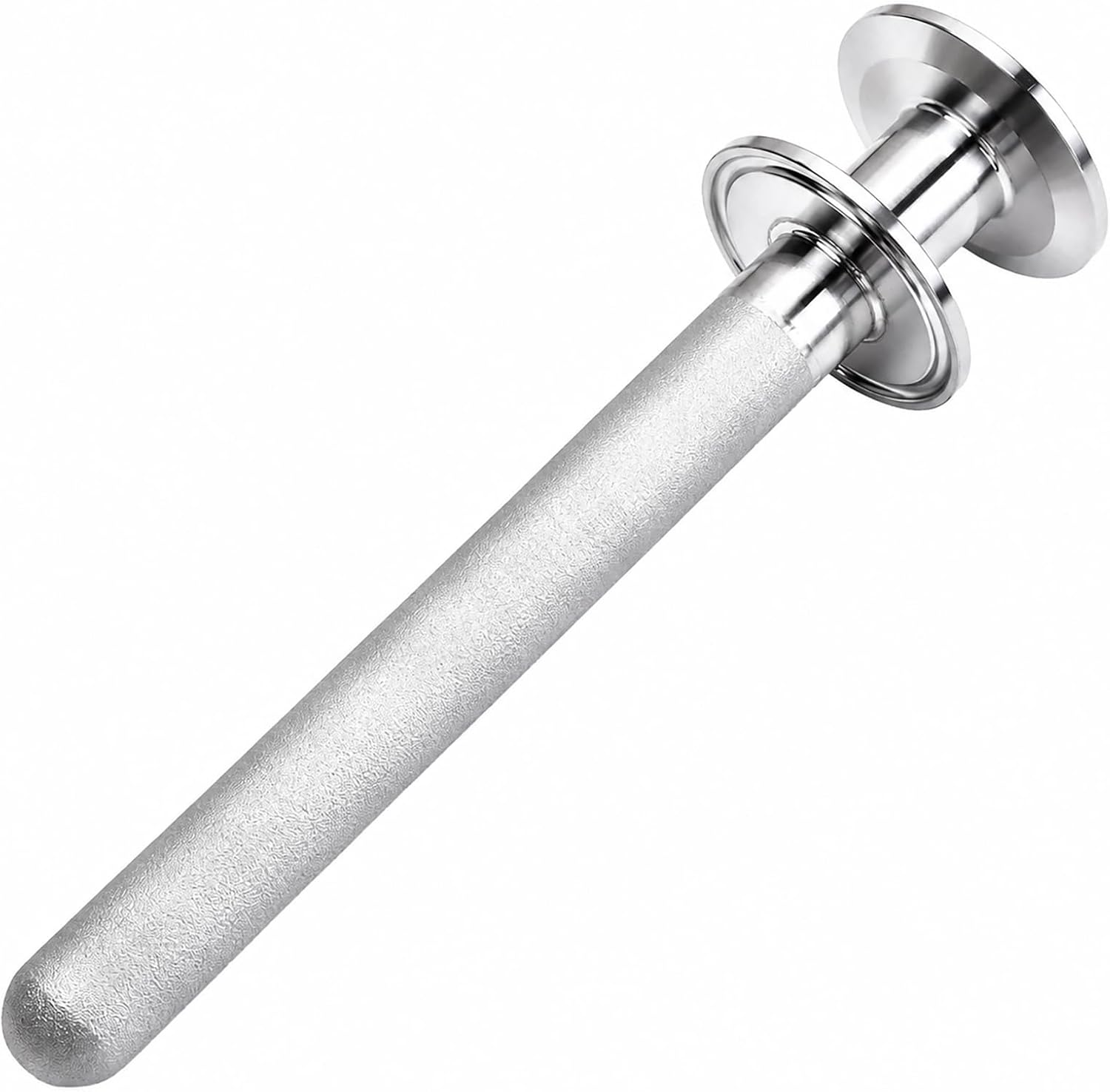 DERNORD 1.5" Tri-Clamp x 1.5"TC Diffusion Stone, 2 Micron Aeration Stone, Carbonation Stone with 0.62 inch CO2 Inlet (6" Length, 0.62" hole)