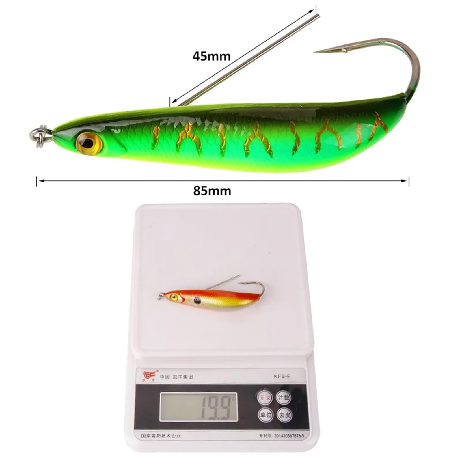 1 pz Richiamo di Pesca 8.5 cm/19.9g Anti Erba Pesca Wobbler Isca Esche Artificiali Esche Dure Laser Corpo Realistico pesce Affrontare