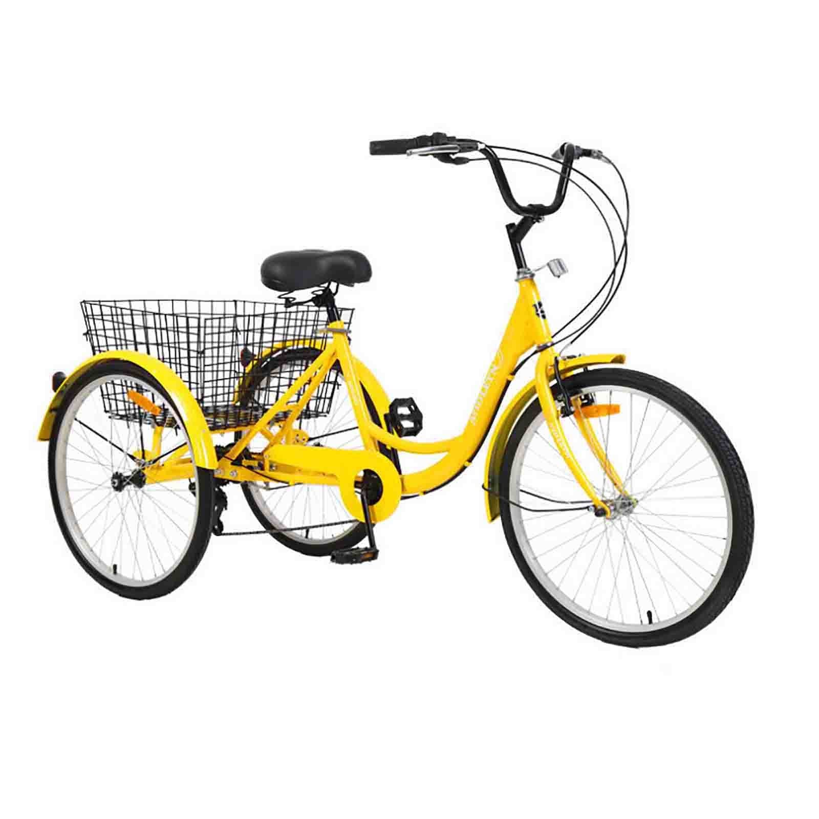 Amazon | バスケット付き24インチ7スピード三輪車耐荷重330 