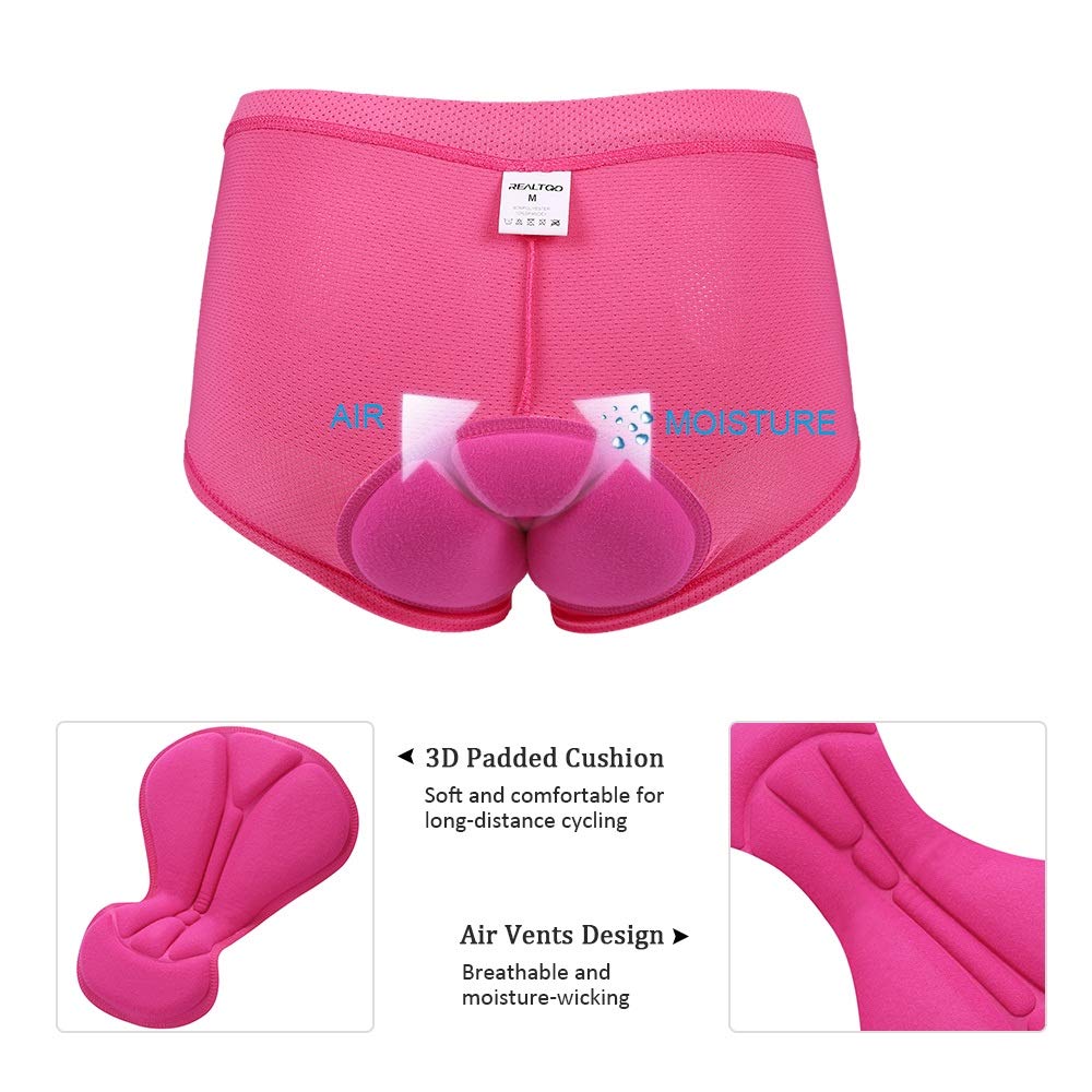 Short De Cyclisme Pour Femmes - Cuissard Rembourré Gel 3D Rose - Confort Longue Distance Taille L