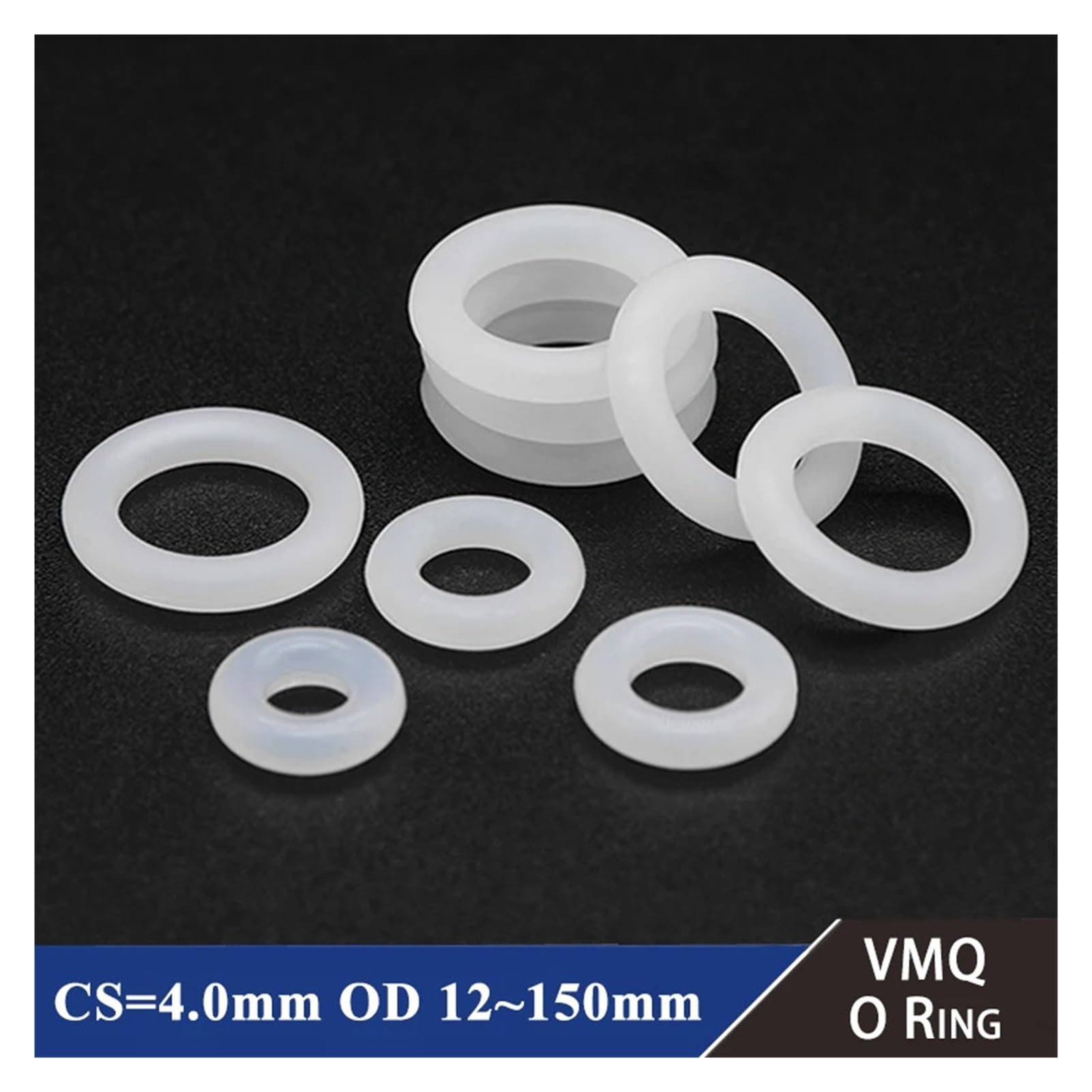 FDA Compliant Silicone O-Ring | 10-50Pcs O Ring Gasket CS4mm OD12-150mm(50Pcs,OD 120MM ID 112MM_CS 4.0MM)