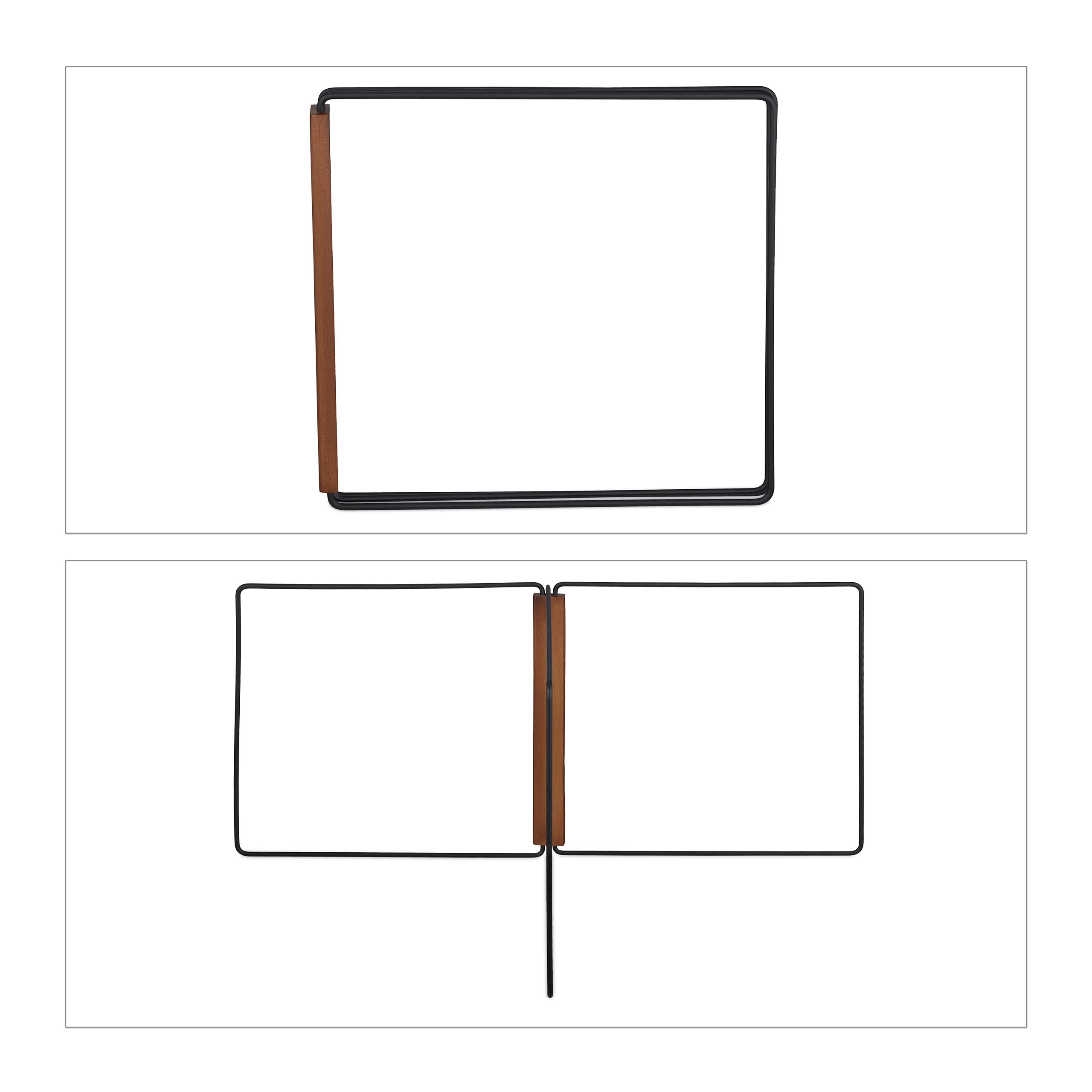 Relaxdays Supporto Porta Strofinacci, 3 Bracci, Pieghevole, per Salviette, Metallo e Legno, HxP 25 x 27 cm, Nero Marrone