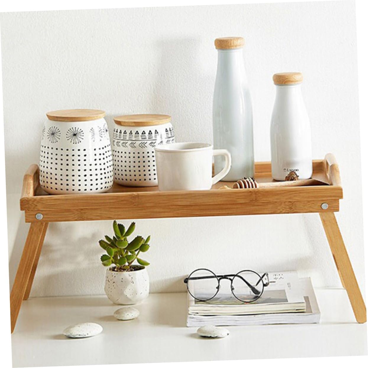 Alipis Folding Laptop Stand for Bed over Bed Desk Tray Foldable Desk Home Writing Table Serving Tray