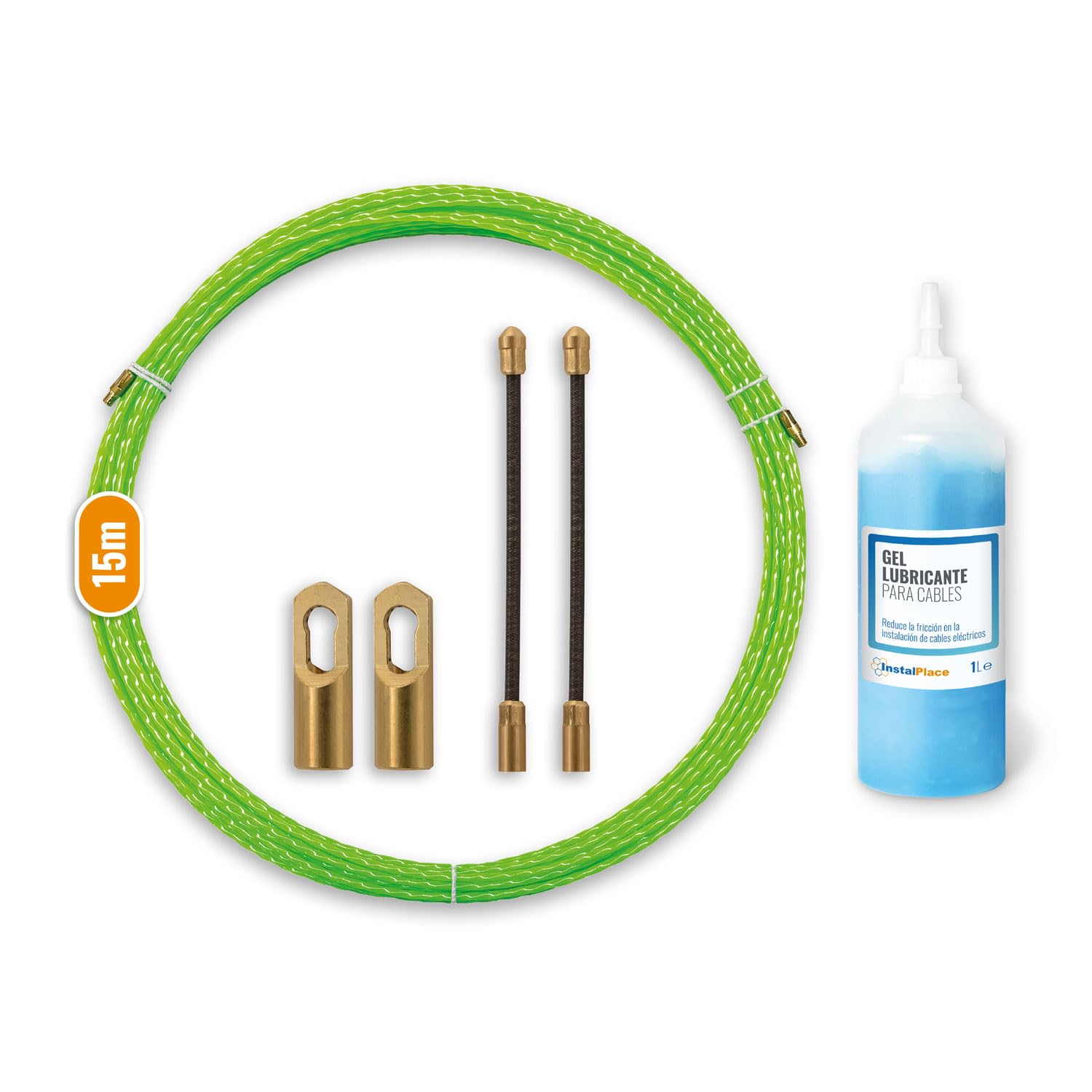 Pack Guía Pasacables Trenzada Monofilamento 15m Ø 3mm + Lubricante 1L, Alta Resistencia, Gran Alcance, Baja Fricción, Alta Flexibilidad
