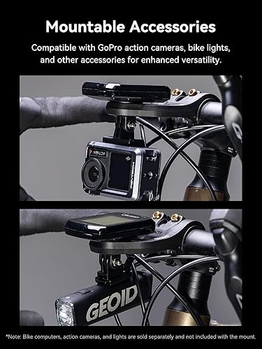 Miniatura 5 de GEOID Soporte para computadora de bicicleta, soporte frontal exterior para bicicleta de carretera, compatible con Garmin Wahoo Bryton Magene Cycplus