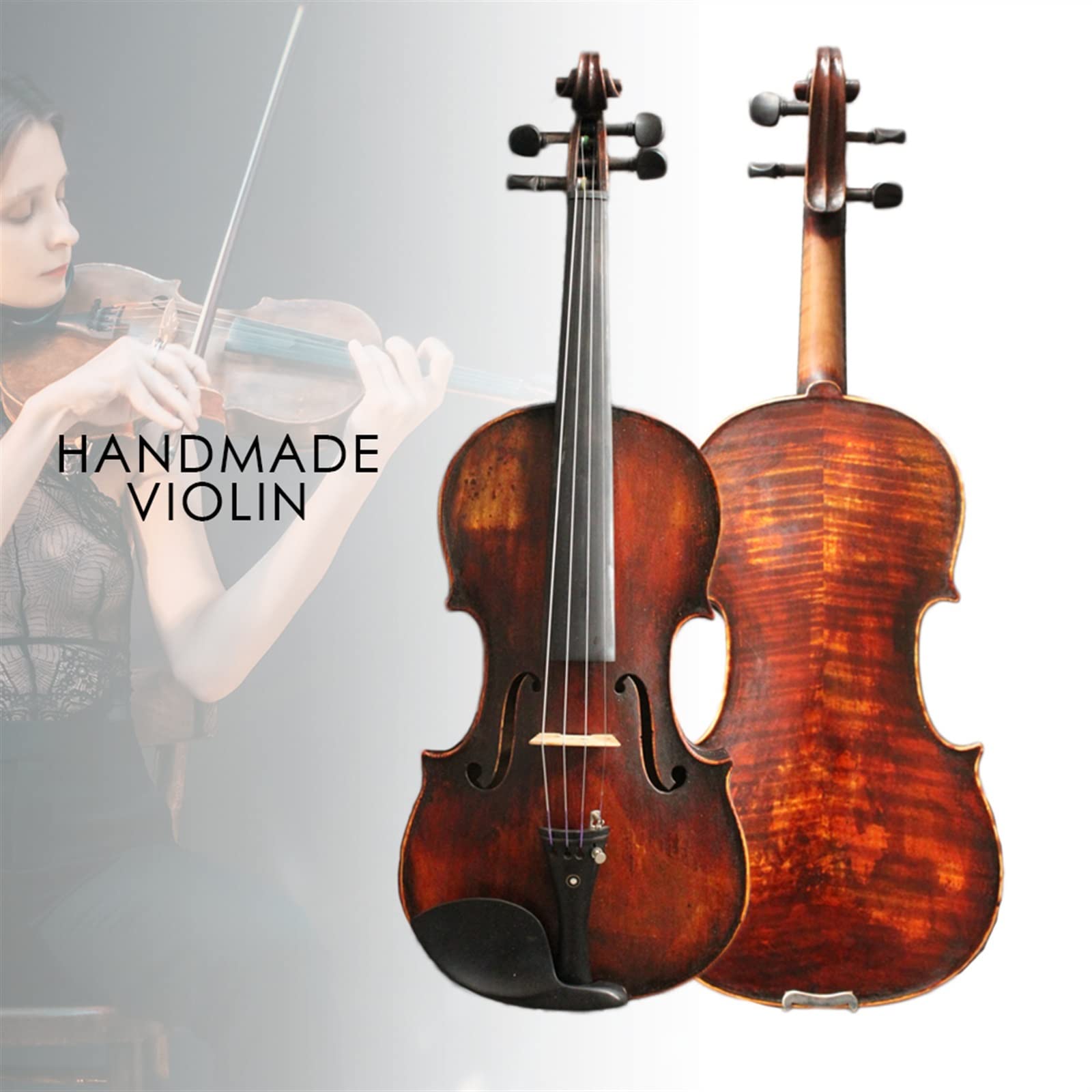 Violon Student 4/4 Violino Acustico Acero Europeo con Custodia per Arco