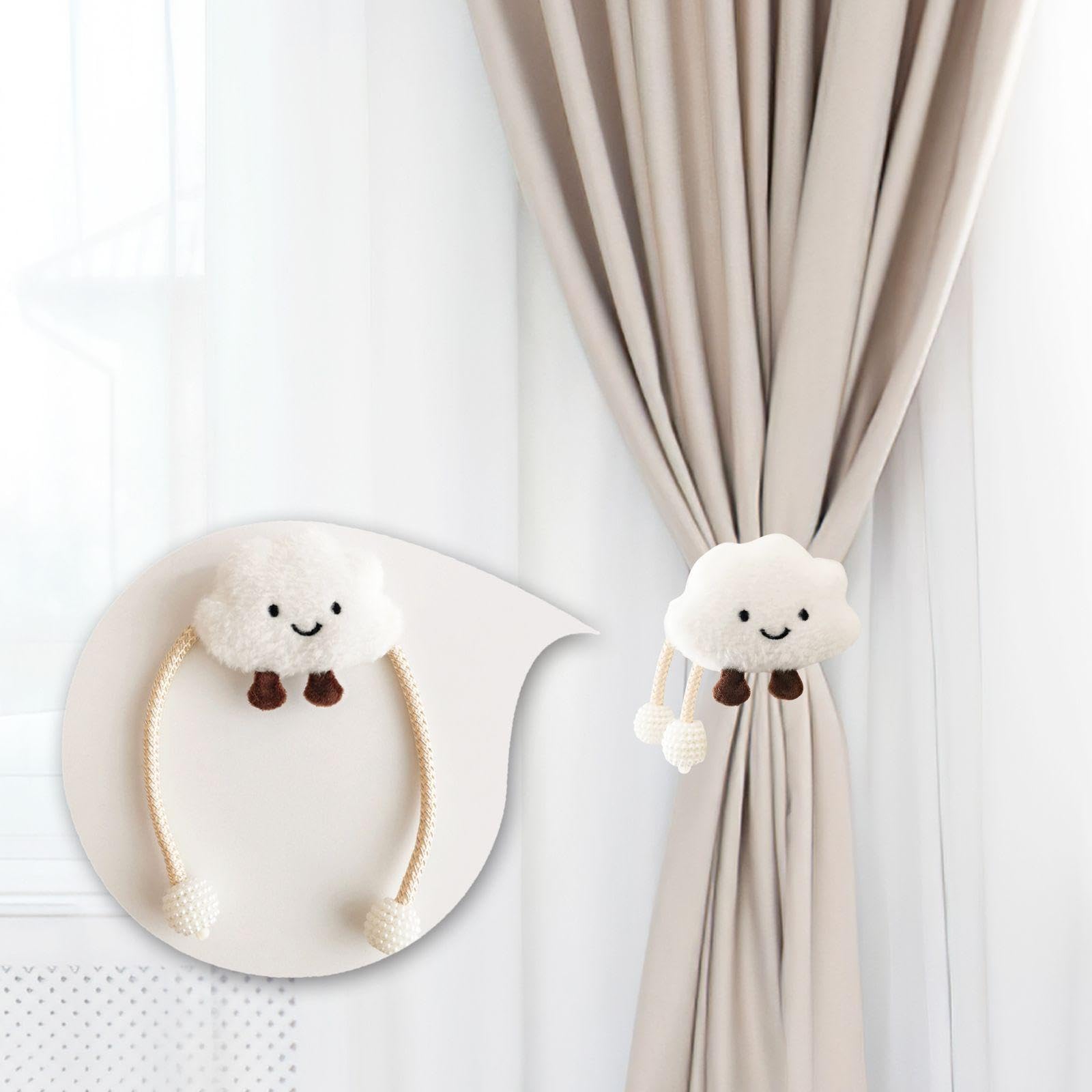 Cinghie per Tende da Nuvola, 2 Pezzi, Decorazione Camera Bambini, Cartone Animato, Accessori