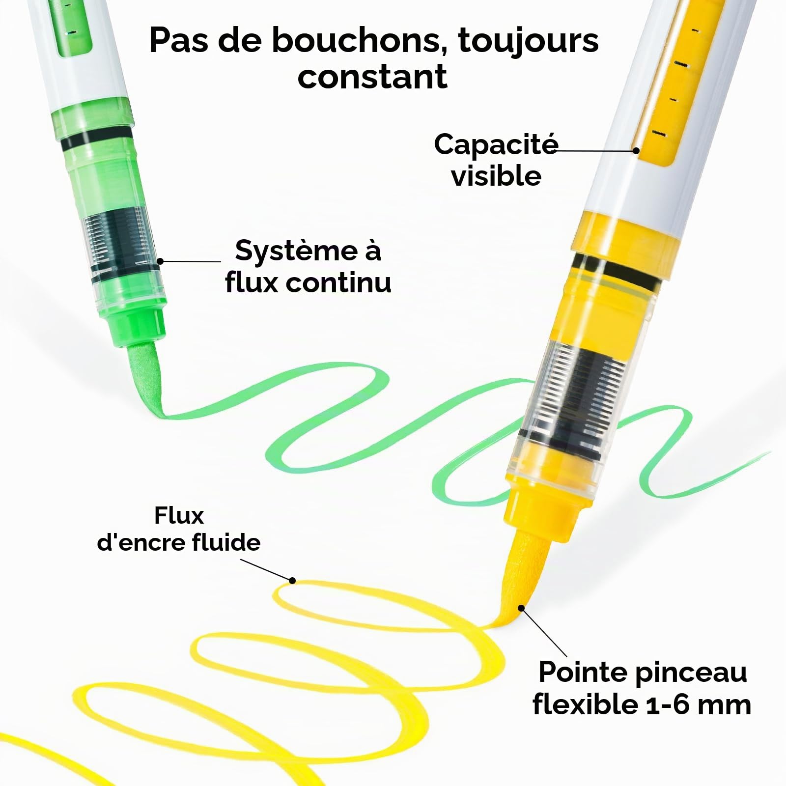 Ohuhu Marqueurs Acrylique 72 Pointe Brosse Haute Opacité Pierre DIY –Kahuku