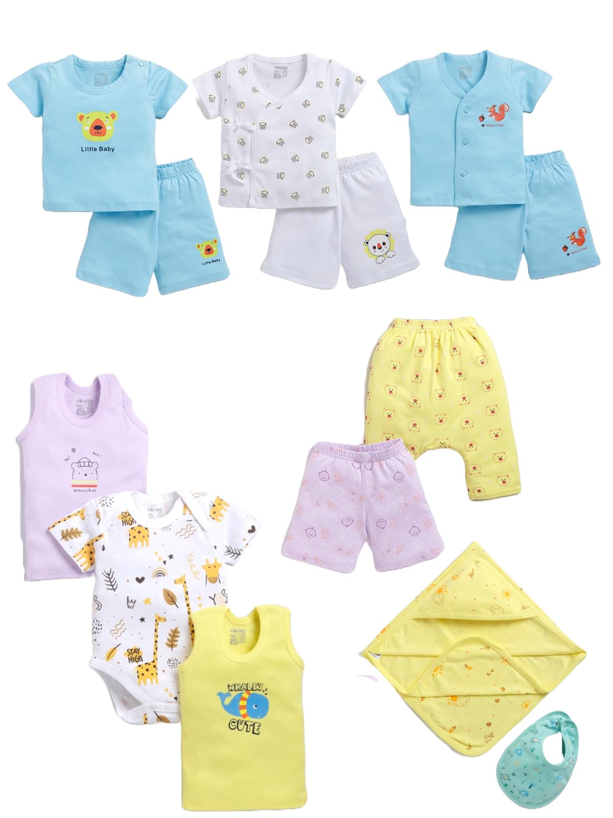 Peek A Boo by Rupa - Juego de regalo para bebé, perfecto para baby shower, 100% algodón, ultra suave, transpirable