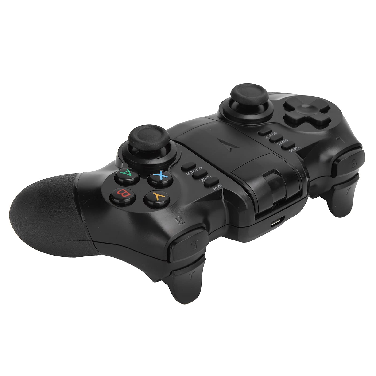 Gamepad Bluetooth, bezprzewodowy kontroler gier funkcja multimedialna do konsoli do gier PS3 do inteligentnych telewizorów do smartfonów do tabletów do komputerów PC (czarny, Pisa pochwa typ wieży)