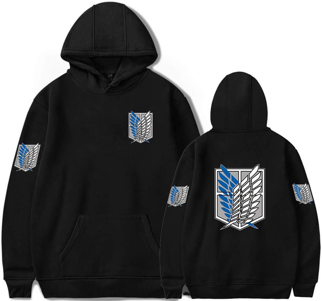 EUDOLAHMen's Hoodie Attack on Titan Anime Long Sleeve Pullover Harajuku Cosplay Sweatshirt