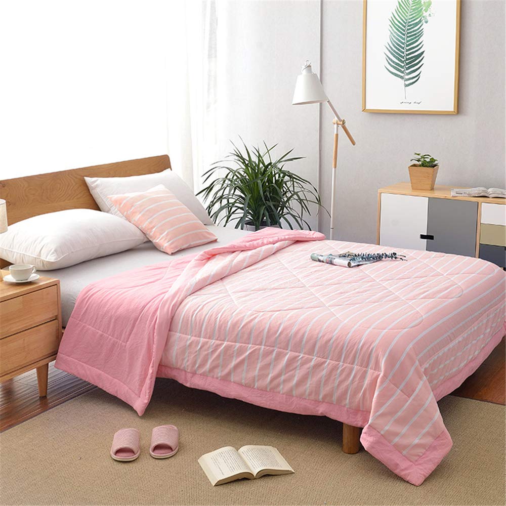 Couvre lit matelassée en microfibre douce et réversible rose 200x230