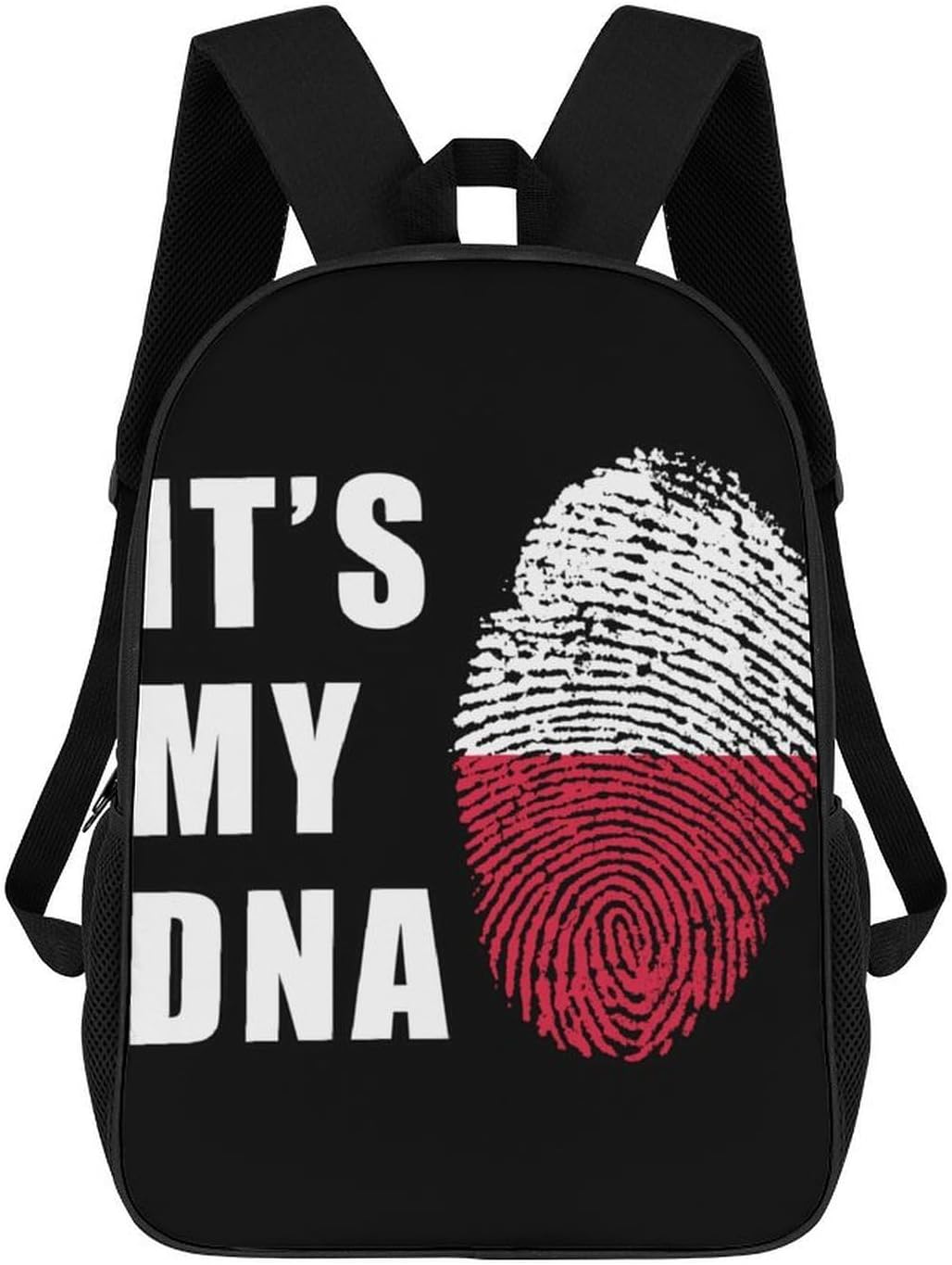 Poland Polska Polish DNA Unisex Backpack 17" Casual Daypacks Simple Shoulders Bag for Camping Hiking Travel Gear