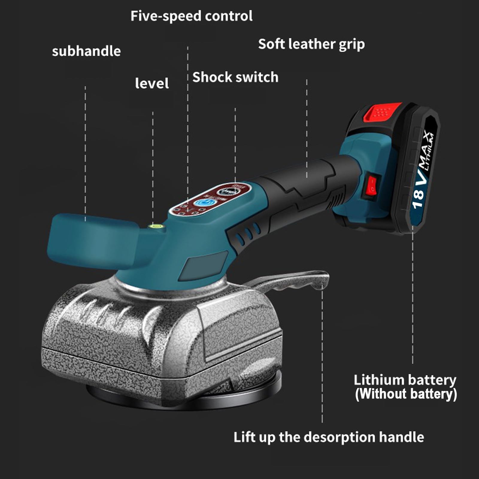 Makita 18V Fliesenleger Maschine Elektrische Fliesen Vibrator 4,7x4,7 einstellbar 100kg Aufnahmekapazität 39 Zoll (ohne Batterie)