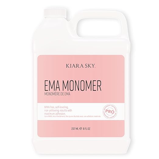 Kiara Sky EMA Monomer - Professional Acrylic Nail Liquid, 8 Fl Oz