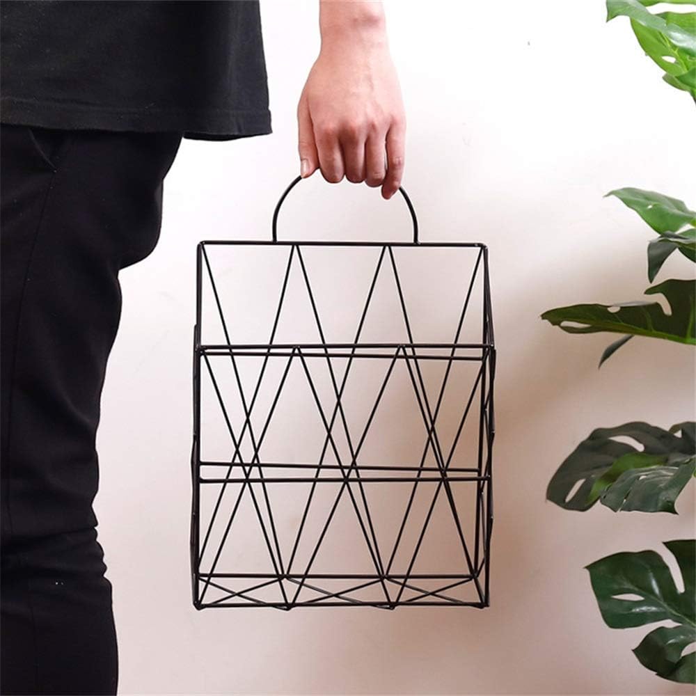 21511 Modern Home/Office Decorative Durable Magazine Rack Newspaper Holder File Oragnizer Wall Mounted Decorative Storage Basket (Color : Black, Size : 25.5X10X38CM)-picture-20