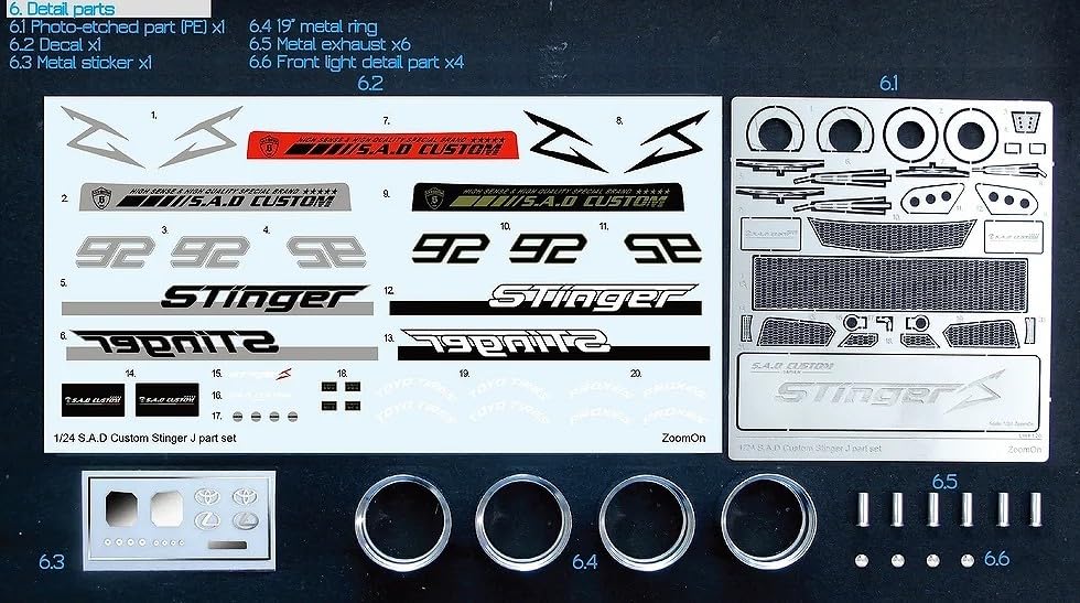 ズームオンZ136 ハイエース SAD カスタム スティンガーJ パーツセット ZoomOn 1/24 Z136 ハイエース SAD カスタム スティンガーJ