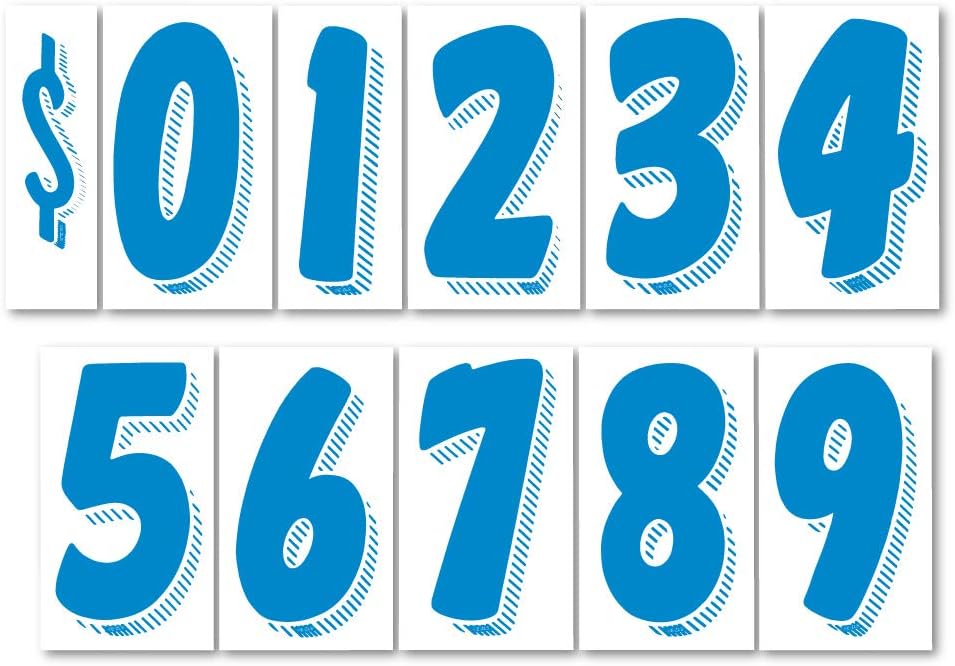 EZ Line Vinyl Decals for Cars Windshield Large Number Stickers 13 Dozen Pro Pack Dealer Supplies (Red/White)