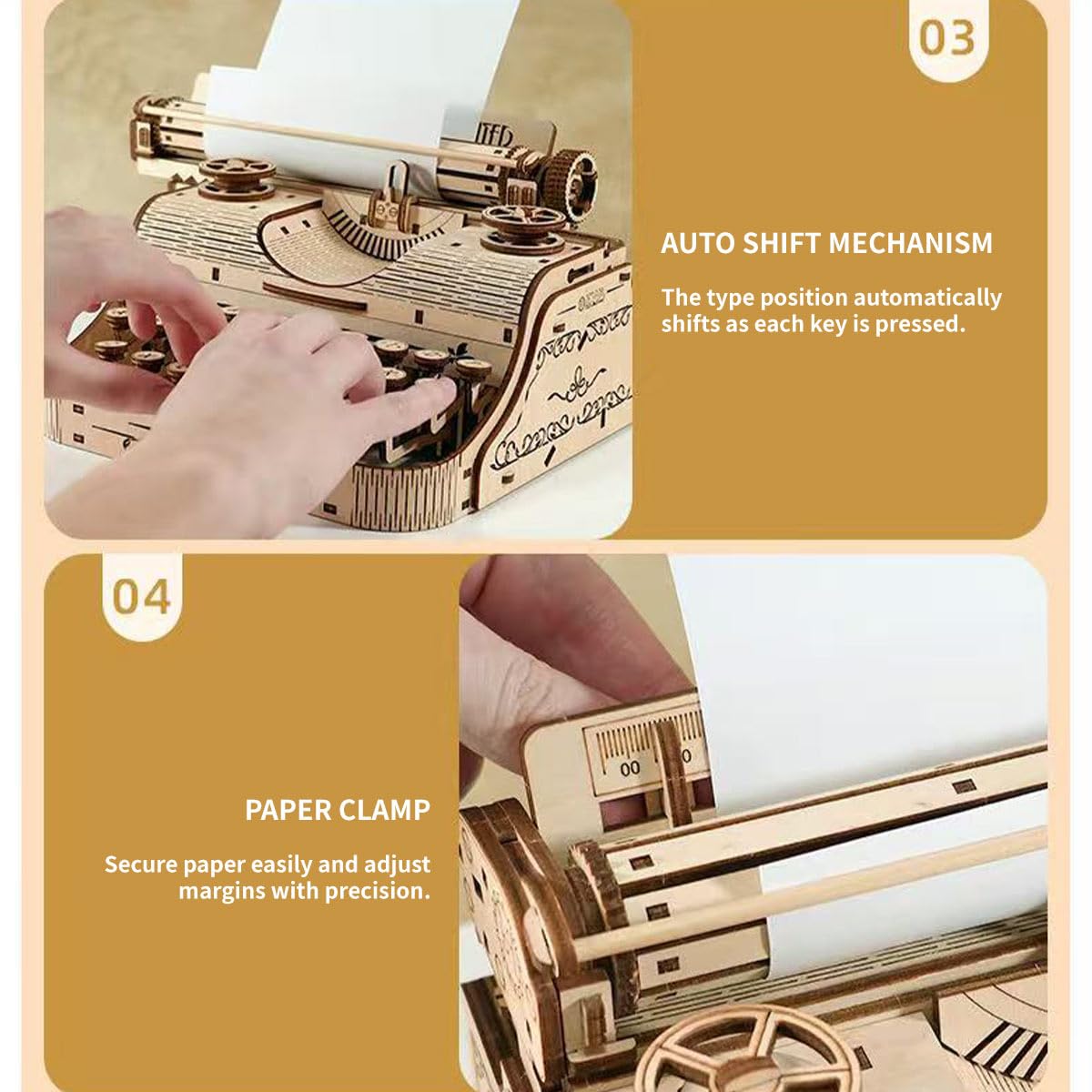 Amazon | URFunModel 3D木製パズル 大人用 機械式木製タイプライター