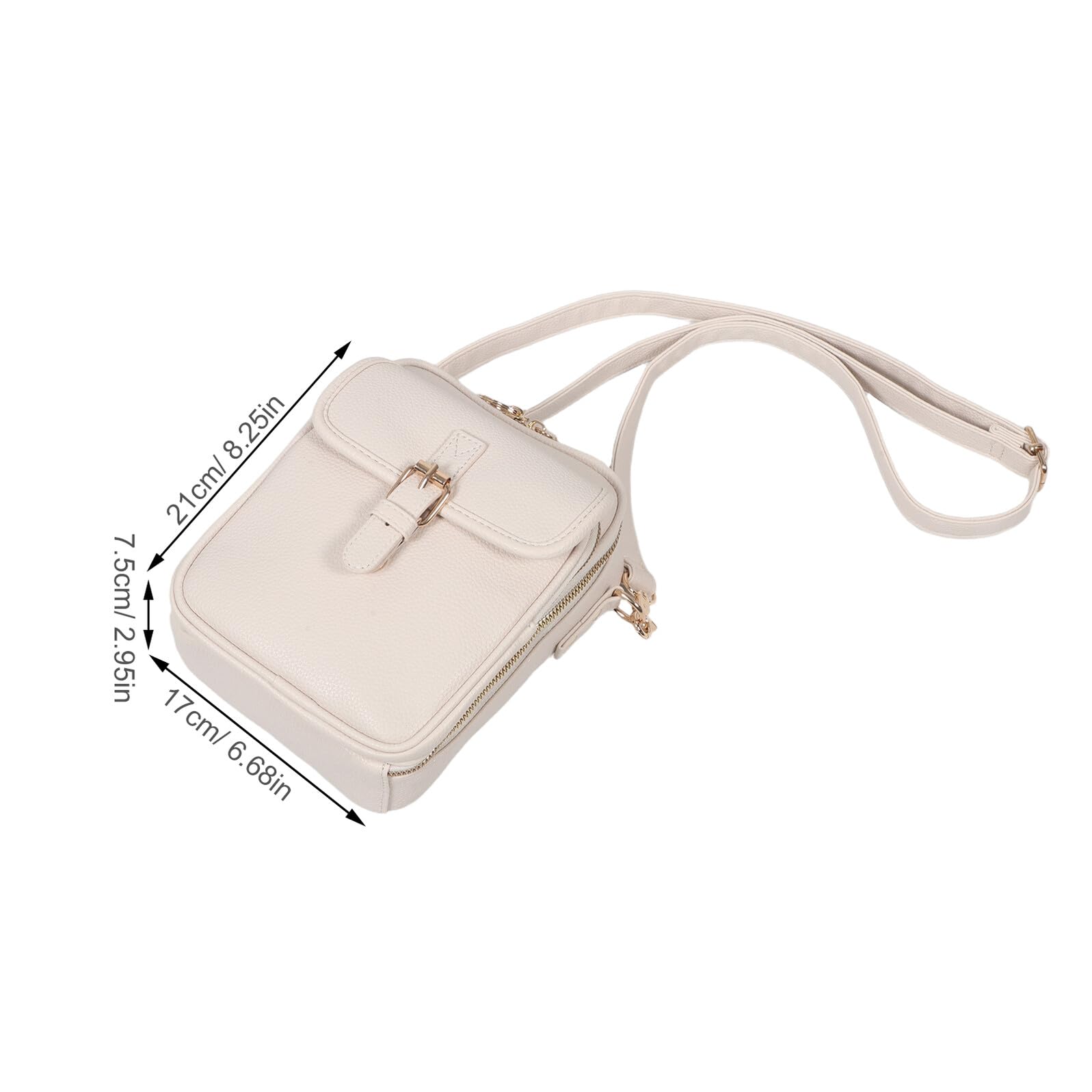 FRCOLOR Borsa a Tracolla per Cellulare da Donna Bianca Borsa da Viaggio a Tracolla Marsupio per Cellulare con Ampio Spazio per Carte e Caricabatterie Versatile per Uso Quotidiano
