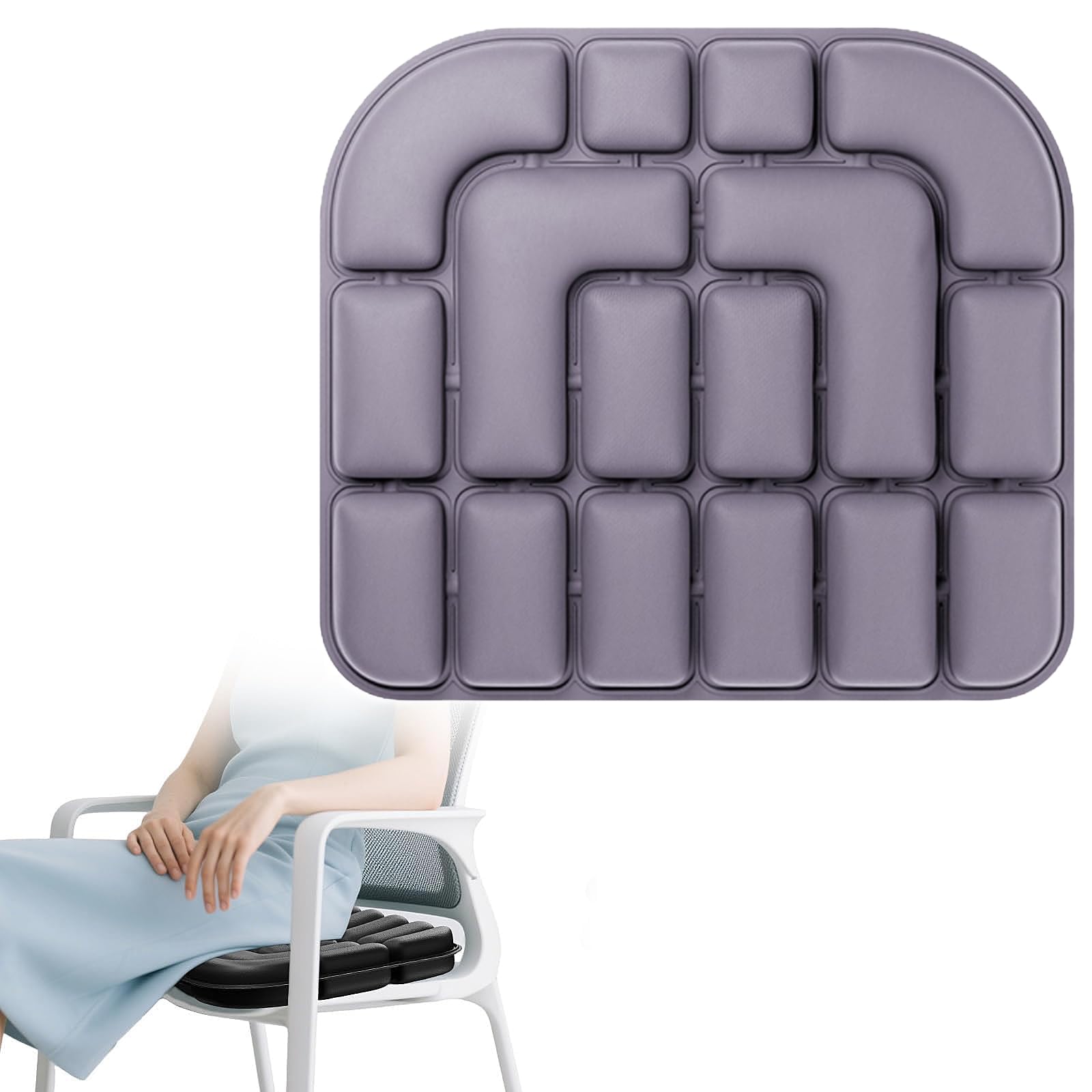 Coussin de voyage gonflable 3D ergonomique pour fauteuil et bureau