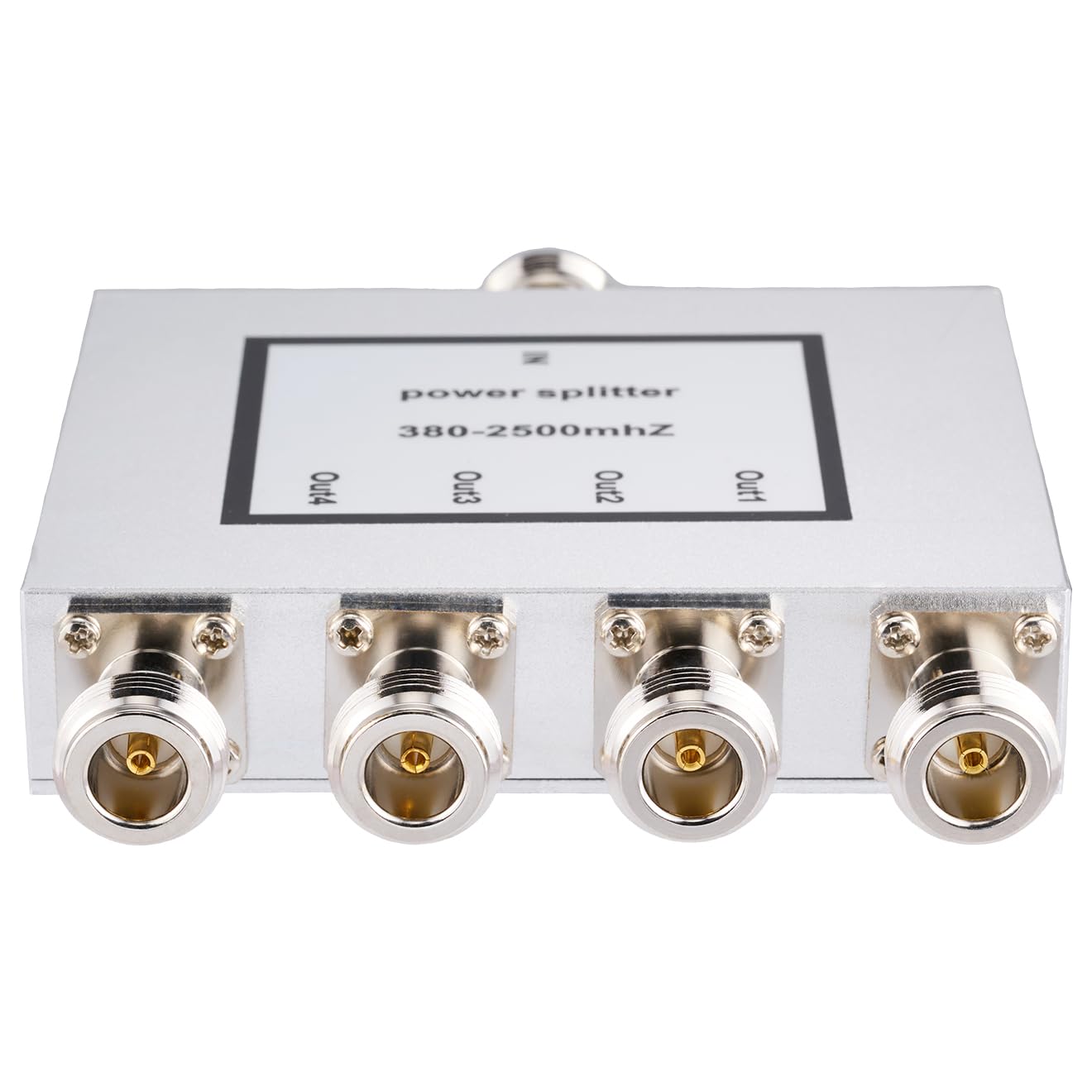 Splitter di Segnale a 4 Vie con Connettore N Femmina 50 Ohm Splitter di Potenza 380Mhz-2500MHz Splitter di Segnale via Cavo 1 Ingresso 4 Uscita per Cavo Antenna
