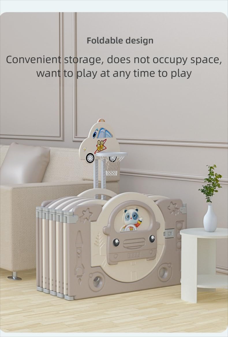Grand Parc Bebe Modulable avec Tapis, Parc Pliable pour Nourrissons Intérieur Extérieur, Centre d'activités pour Enfants Aire de Jeux avec Éponge Anti-collision (Y 14+2)