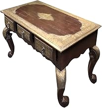 Antique Ornate Console Table Brass Carving Table with Cabriole Legs