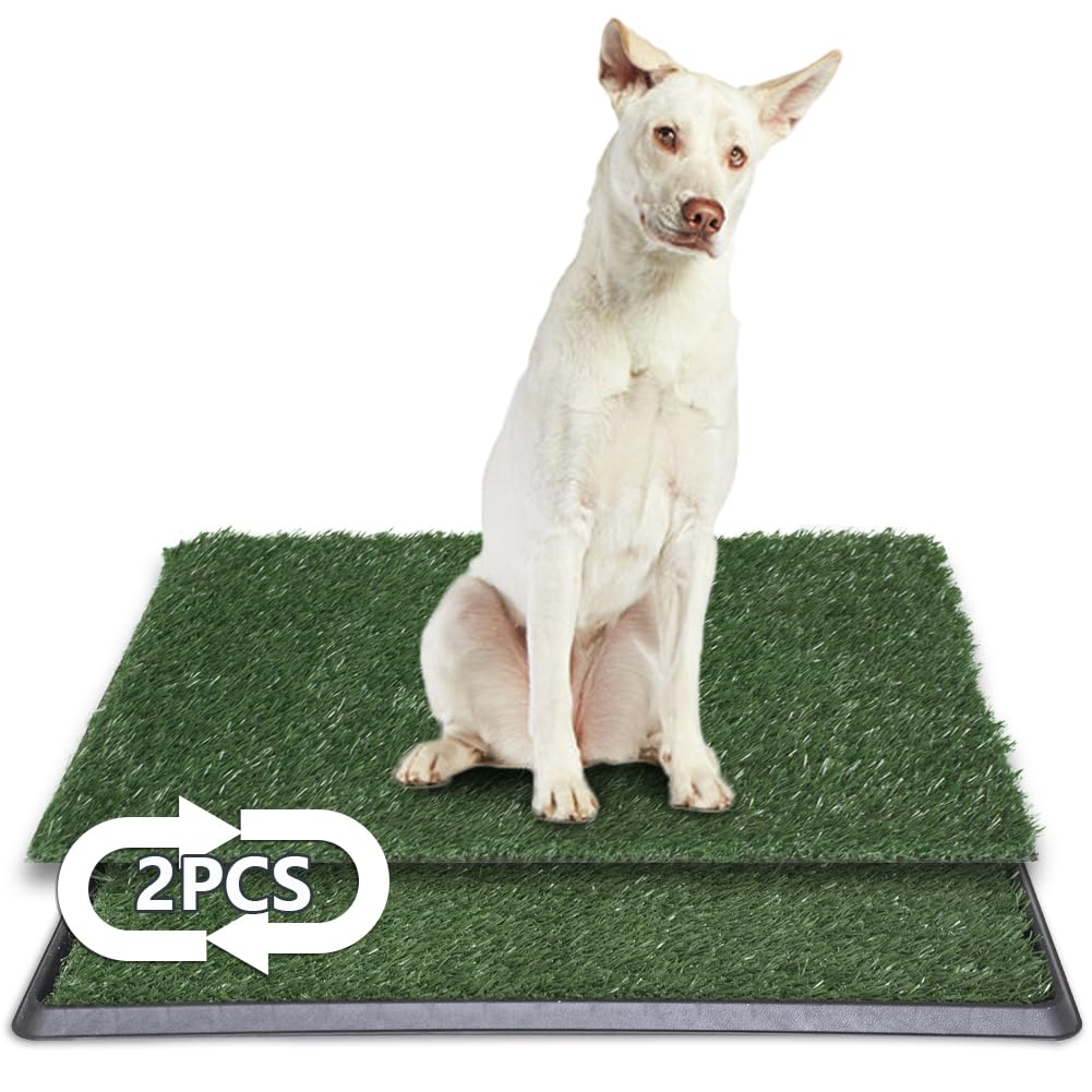 LITA Dog Grass Pad with Tray - Dog Litter Box with 2 Artificial Grass Pads - Potty Tray