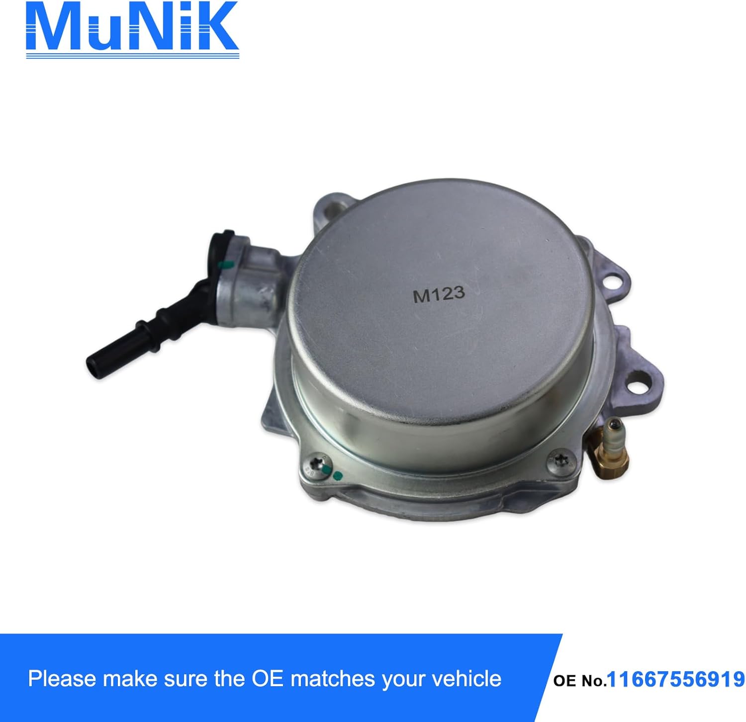 MUNIK 11667556919 Brake Booster Vacuum Pump for Mini 2007 2008 2009 2010 2011 2012 2013 2014 R55 R56 R57 1.6T Cooper S Replace# WG1014537 WG1025737 WG1495421 371130127 V208132