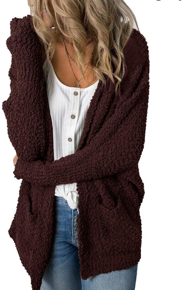 Imily Bela Womens Fuzzy Chunky Cardigan 