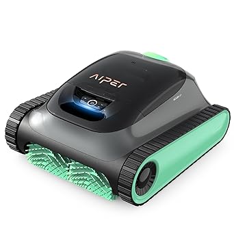 AIPER 2025 Robotic Pool Cleaner, Wall & Waterline Cleaning, Extended 160-Min Battery Life - Green
